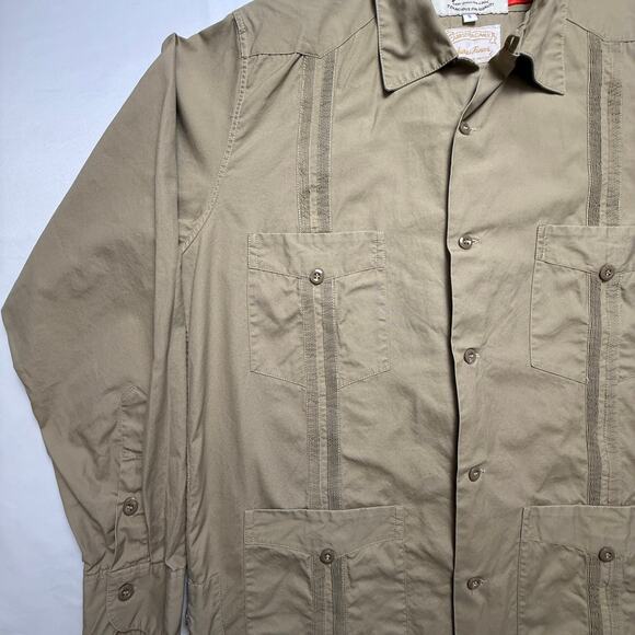 Monitaly x Camisería Canul Guayabera Shirt — Khaki Poplin Vancloth, Size Small - Picture 5 of 14